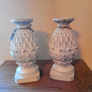 Farmhouse wooden candle holders